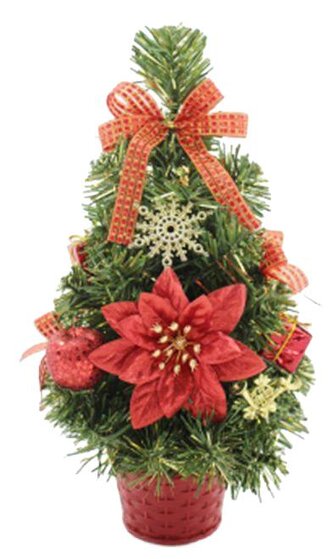 Stromek zdobený červenoou ponsetií 45 cm