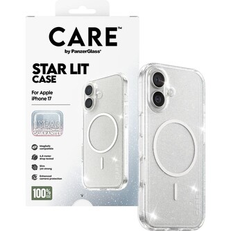PanzerGlass® CARE Star Lit kryt s MagSafe Apple iPhone 17 třpytivý/bílý