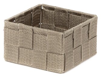 Úložný organizér do zásuvky Compactor TEX - košík S, 12 x 12 x 7 cm, Taupe (šedo-béžový)
