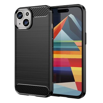 Pouzdro Carbon iPhone 15 - černý