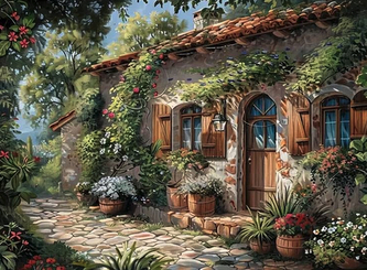 Diamentowa mozaika Dom z drewn.okien.2002238