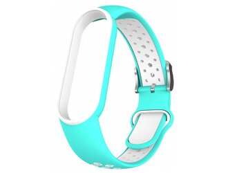 Náhradní náramek Mi band 3/4 EF,Tyrkysovo-Bílá,Xiaomi Mi band 3/4