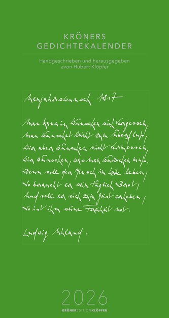 Kröners Gedichtekalender 2026 Kröners Gedichtekalender 2026
