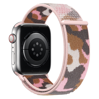 Nylonový řemínek kamufláž pro Apple Watch 42/44/45/46/49mm,Růžová Kamufláž Nylonový řemínek kamufláž pro Apple Watch 42/44/45/46/49mm,Růžová Kamufláž