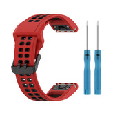 QuickFit perforovaný řemínek s přezkou 26mm,Červeno-Černý