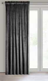 Dekorační velvet závěs s řasící páskou ESTER 140x250 cm černá (cena za 1 kus) MyBestHome