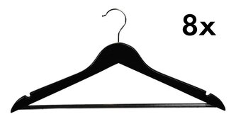 Šatní ramínka 8 ks, lotosové dřevo, černá KESPER 67155