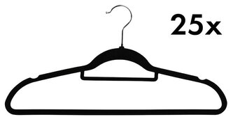 Šatní ramínka 25 ks, plast, černá KESPER 16645