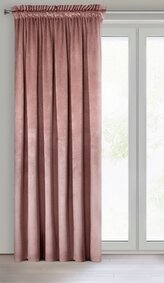 Dekorační velvet závěs s řasící páskou ESTER 140x250 cm tmavě růžová (cena za 1 kus) MyBestHome