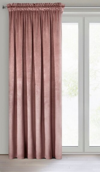 Dekorační velvet závěs s řasící páskou ESTER 140x250 cm tmavě růžová (cena za 1 kus) MyBestHome