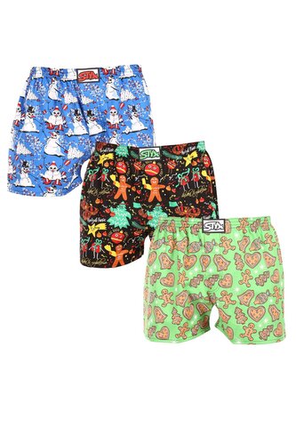 3PACK pánské trenky Styx art klasická guma vícebarevné (3A17134) S