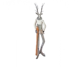 Kovový jelen s lyžemi 76,2 cm