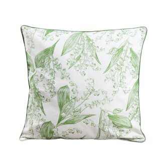 Poszewka | LILY OF THE VALLEY | w konwaliowy wzór z lamówką | 45x45 cm | 734281