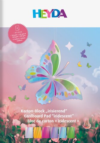 Blok duhových barevných papírů 24x34 cm, 12 listů