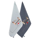 GIFTY CITY Utěrka 2 ks,50 x 70 cm,Světle šedá a tmavě šedá,výšivka Karlův most,RC BA