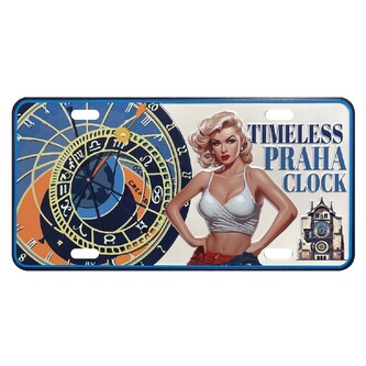 GIFTY CITY Plechová značka 15x30 cm Clock