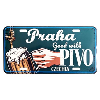 GIFTY CITY Plechová značka 15x30 cm Pivo