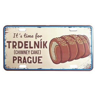 GIFTY CITY Plechová značka 15x30 cm Trdelník