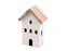 Dekorace celodřevěný domeček - 1 ks - krémově bílá