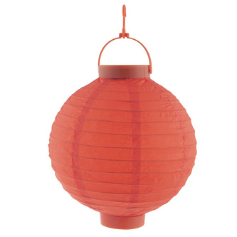 Lampion se světlem 20 cm, červená