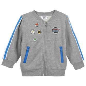 Chlapecká mikina LIGA SPRAVEDLNOSTI na zip, šedá, velikost: 98