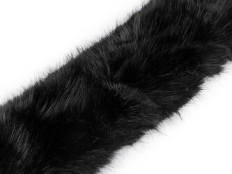 Oděvní kožešina s poutky na kapuci délka 68 cm - 1 ks - 2 černá