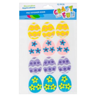 Naklejki filcowe Pisanki 12szt. Wielkanoc CRAFT WITH FUN 445965