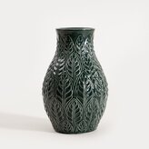 Wazon | NATTO | ceramiczny z tłoczeniami zielony | 24x15,5 cm | 752667