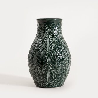 Wazon | NATTO | ceramiczny z tłoczeniami zielony | 24x15,5 cm | 752667
