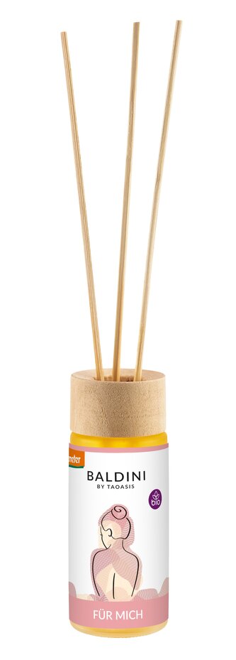TAOASIS Baldini Aroma difuzér s tyčinkami For Me BIO (50 ml) - relaxační, harmonizační a posilující
