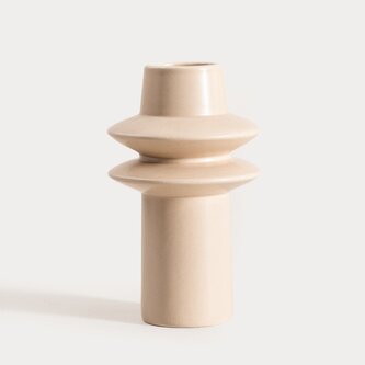 Wazon | SONLUNE | ceramiczny beżowy | 22x12,7 cm | 751462