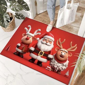 Vánoční rohožka - předložka SANTA AND FRIENDS 60x90 cm Mybesthome