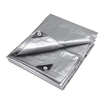 Plachta krycí s kovovými oky 200g/m2 - stříbrná - 4x5m