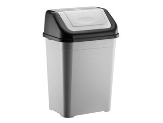 PLASTOVÝ ODPADKOVÝ KOŠ CLASSIC 10L S VÍKEM ŠEDÝ