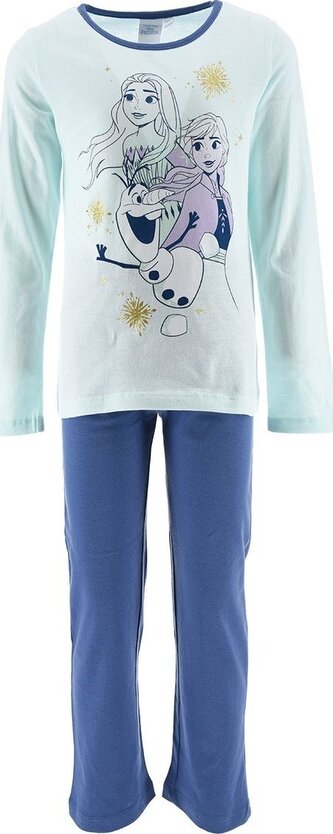 Dívčí pyžamo FROZEN Anna Elsa Olaf dlouhé, modrá, velikost: 110