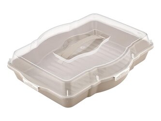 PLASTOVÁ NÁDOBA NA DORT PASTEL 46X35X10CM 3V1 BÉŽOVÁ