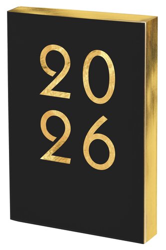 Kalendarz książkowy A5 2026 Art dzienny czarny