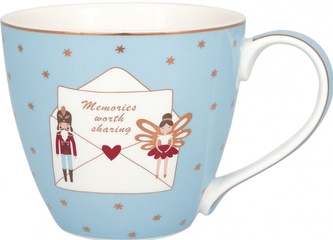 Porcelánový hrnek Xmas Letter Pale Blue
