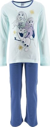 Dívčí pyžamo FROZEN Anna Elsa Olaf dlouhé, modrá, velikost: 104