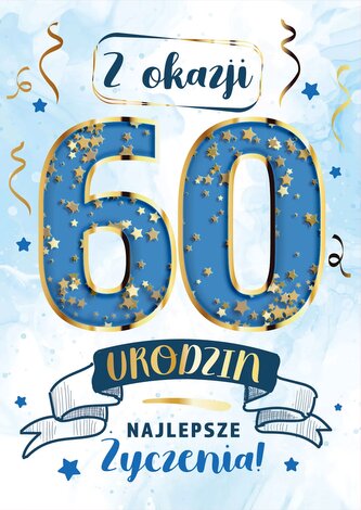 Karnet KF NIEBIESKI 60 KONFETTI
