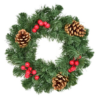 Věnec zelený zdobený bezinkami Ø30 cm