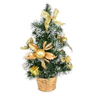 Stromek zdobený zlatý - 35 cm