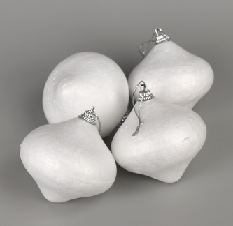 Vánoční baňky k dekorování, polystyren, 4 ks