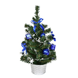 Stromeček zdobený modrý 25 cm