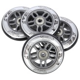 KOLEČKA PU 84x24 82A ČERNÉ (4KS) + ABEC-9 CHROME (8KS) NILS EXTREME