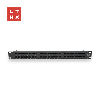 LYNX 19" patch panel  48-port, UTP Cat6, 50µ, nestíněný, černý