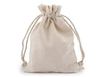Dárkový pytlík 10x14 cm lněný - 50 ks - 3 režná