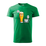 Tričko s potiskem Mě má rád víc - pivo vs. káva: zelené S