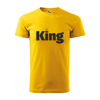 Tričko s potiskem King: žluté 2XL