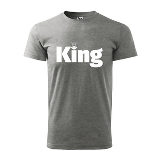 Tričko s potiskem King: šedé 3XL